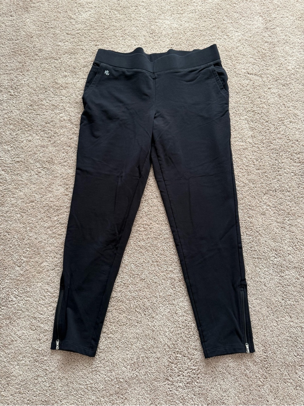 Lauren Ralph Lauren Black Leggings with Ankle Zippers